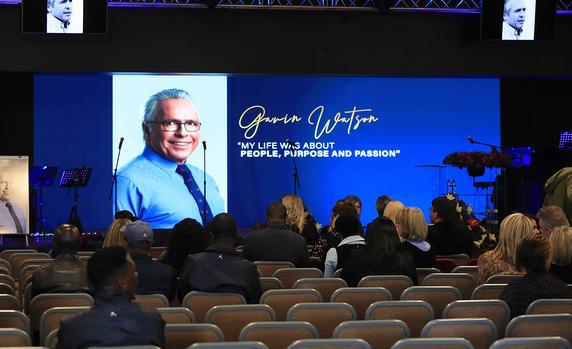 A picture of African Global Operations (formerly known as Bosasa) boss Gavin Watson seen at his memorial. File picture: Simphiwe Mbokazi/African News Agency(ANA)