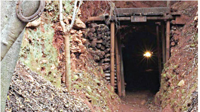 The entrance of a disused mine