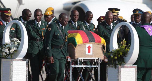 File picture of Robert Mugabe’s body arriving in Zimbabwe from Singapore