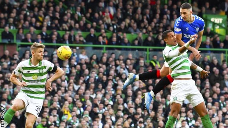 Nikola Katic's towering header gave Rangers a first victory at Celtic Park in the league since 2010