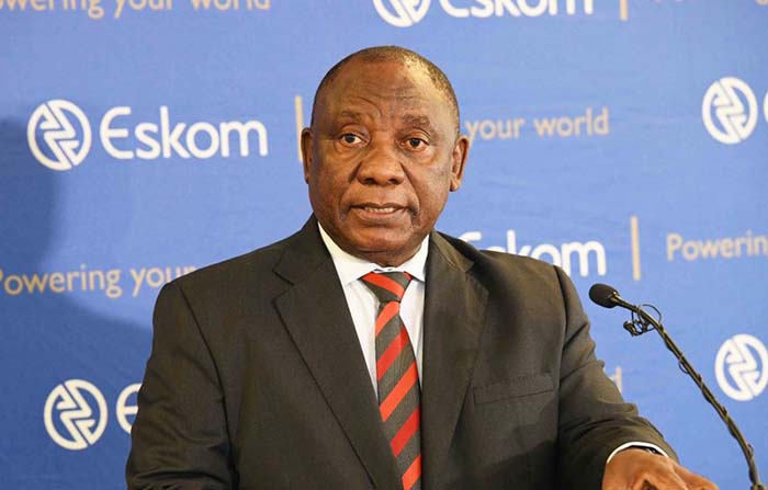 President Cyril Ramaphosa briefs members of the media on the outcomes of his meeting with the Board and Management of the national power utility Eskom