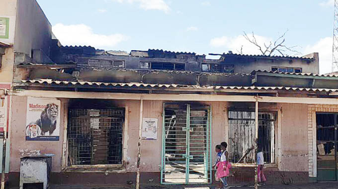 The Sikhangezile Enterprises premises after the fire