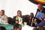 Mnangagwa claims ‘Chamisa has failed God’ President Mnangagwa introduces Vice President Kembo Mohadi to Indigenous Churches of Zimbabwe patron Bishop Nehemiah Mutendi at State House in Harare. To the President’s right side is Vice President Constantino Chiwenga. — Picture: Tawanda Mudimu