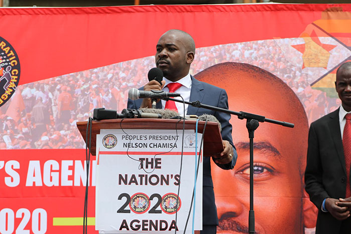 Nelson Chamisa presenting his Agenda 2020 vision