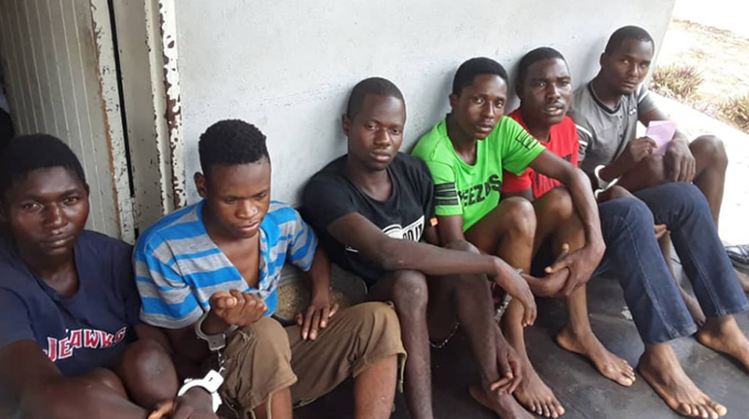 Some of the seventeen suspects arrested in Kadoma reported to be members of the gang known as "Team Barca".