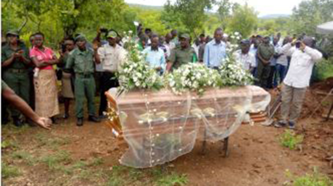 Zimbabwe Parks and Wildlife Management Authority ranger Timothy Tembo who was killed by poachers in Lake Kariba has been buried at John Range Cemetery in Kariba.