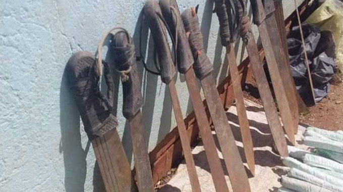 File picture of machetes seized by police