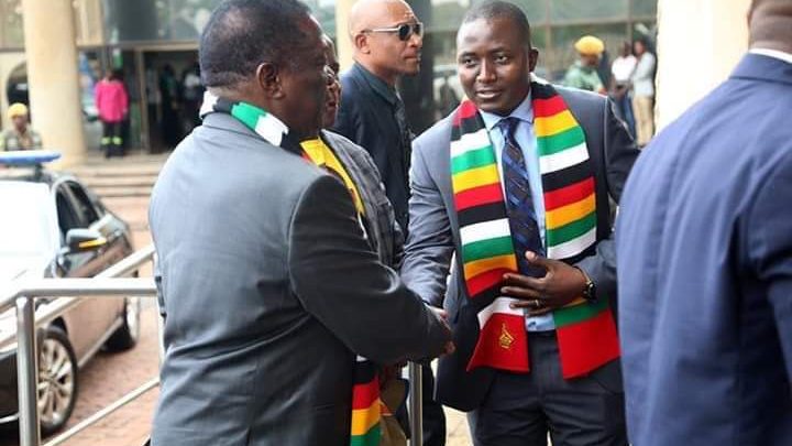 Lewis Matutu seen here greeting President Emmerson Mnangagwa in this file photo