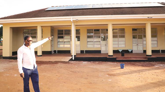 Wilkins Hospital administrator Mr Andrew Tapera shows the renovated Wilkins Hospital yesterday.— Picture: John Manzongo