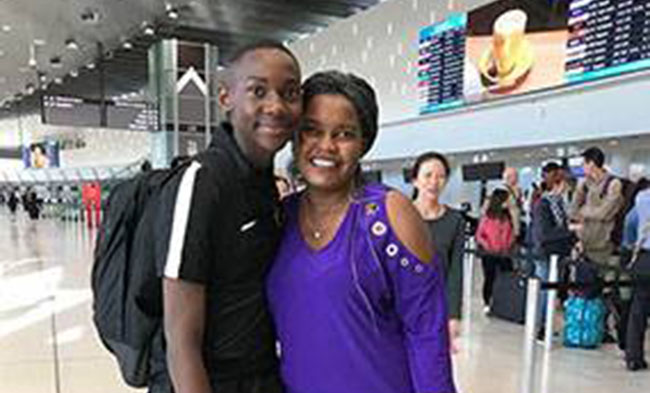 Sean Nzuwa and his mother