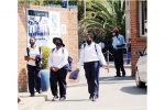 Private schools reopen Dominican Convent examination class pupils at their school in Bulawayo yesterday.