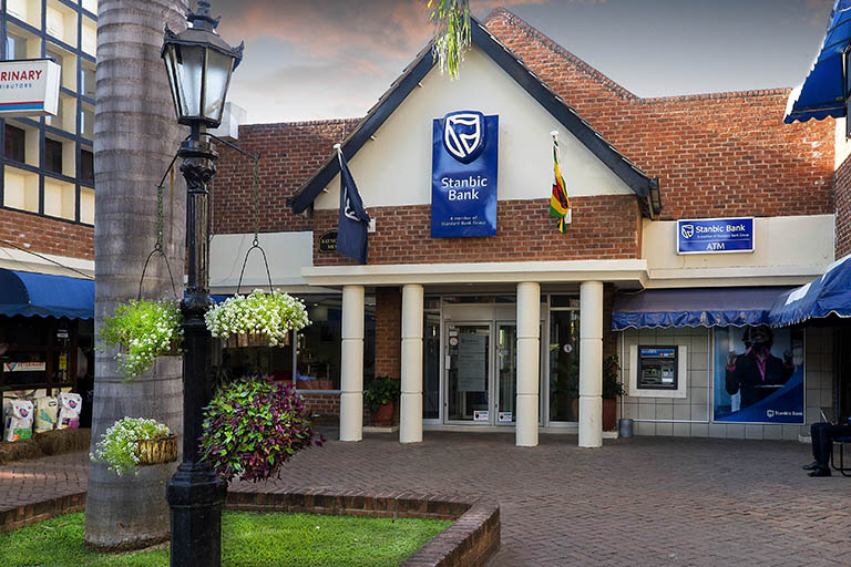 A Stanbic Bank (Zimbabwe) branch at Sam Levy's village in Borrowdale Harare (Picture via Sam Levy's)