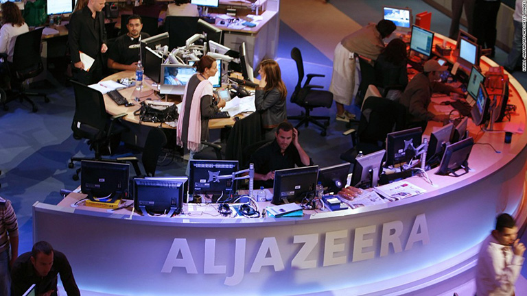 Qatar-based Al-Jazeera's Doha headquarters.