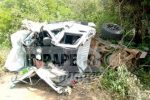 17 die in Mutoko head on collision…. seven others seriously injured Wreckages of an Isuzu double cab and BMW left in a horrific road accident which occurred at the 130 km peg along Harare-Nyamapanda highway on Sunday