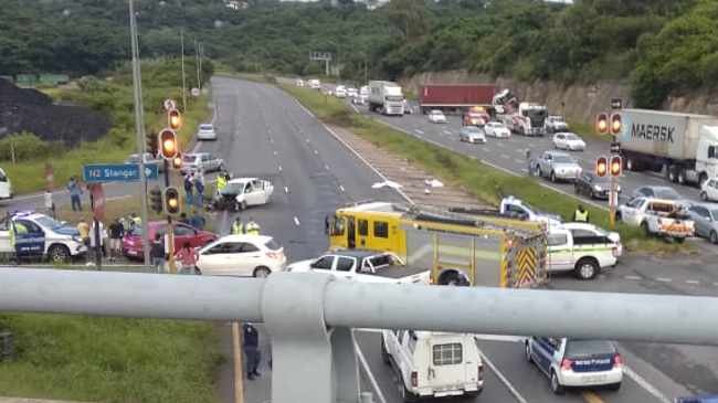 Two detectives from the Cato Manor police station were killed in a horror crash early on Tuesday with a truck along Edwin Swales Drive. Picture supplied.