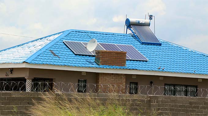 Some of the houses in Bulawayo where solar power has been installed