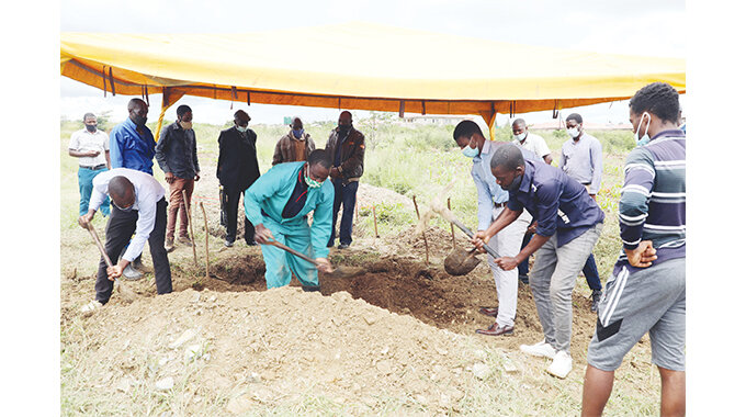 Burial of Tapson William Gumbo at Umvutsha Cemetery yesterday. (Picture by Dennis Mudzamiri)