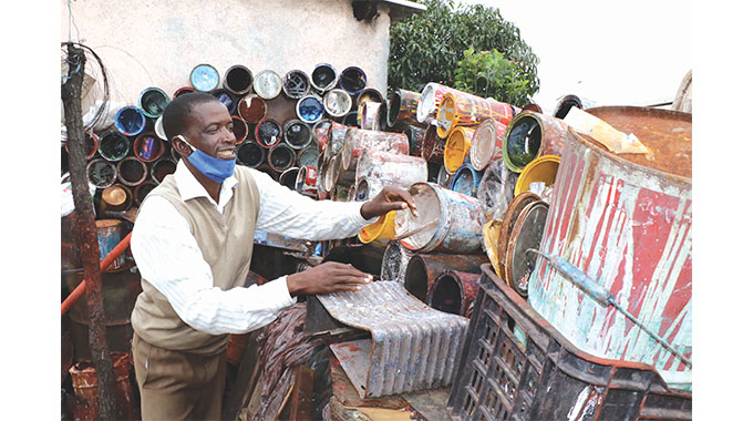 Mr John Ncube operates a small, but lucrative floor wax business from his backyard in Bulawayo’s Kelvin North light industrial area