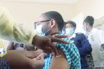 We cannot afford to be ignorant about Covid Acting Bulawayo Provincial Medical Director Dr Welcome Mlilo receives his Covid-19 vaccine jab at UBH in Bulawayo yesterday