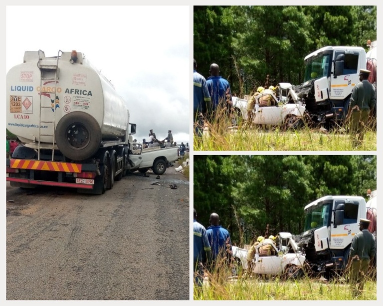 Seven people — four Zimbabwe Prisons and Correctional Service (ZPCS) officers, two civilians and an inmate being taken to court died on the spot after the vehicle they were travelling in collided with a fuel tanker in Nyanga.