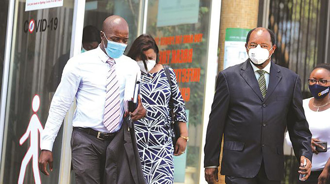 Former Health and Child Care Minister Obadiah Moyo appears at the Harare Magistrates Court yesterday. — Picture: Lee Maidza