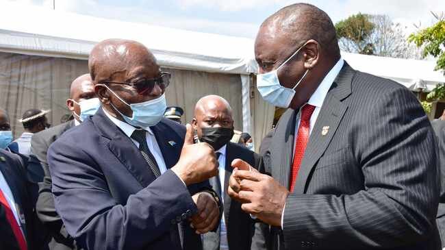President Cyril Ramaphosa and former president Jacob Zuma. Picture: GCIS