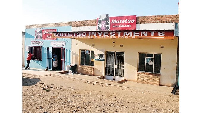 The Mutetso Investments outlet at Spitzkop business centre, popularly known as koNare in Gwanda where robbers stole half-a-million rand and US$6 000 on Monday night