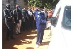 Esigodini community donates vehicle valued at R430 000 Officer Commanding ZRP Matabeleland South Province Commissioner Jaboon Ndofandaedza cuts the ribbon as he received a police vehicle donated to Esigodini Police Station by Isibonelo Esihle Education Trust at Esigodini Police Station in Matabeleland South Province yesterday. On the left in Umzingwane Constituency Member of Parliament Rtd Brigadier General Levi Mayihlome and Isibonelo Esihle Education members