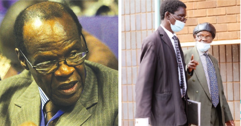 Former Registrar General Tobaiwa Mudede (right) arrives at Harare Magistrates Court. — Picture: Lee Maidza