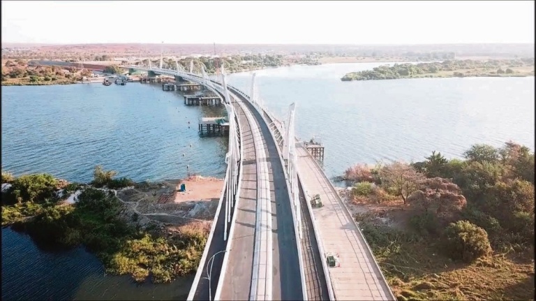 Kazungula Bridge is a road and rail bridge over the Zambezi river between the countries of Zambia and Botswana at Kazungula. The bridge was opened for traffic on 10 May 2021.