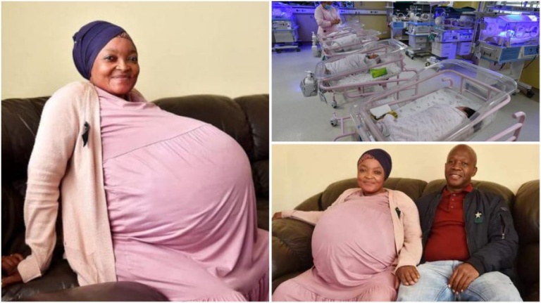 Gosiame Thamara Sithole is believed to have given birth to the seven boys and three girls, who were conceived naturally, through C-section and at 29 weeks.
