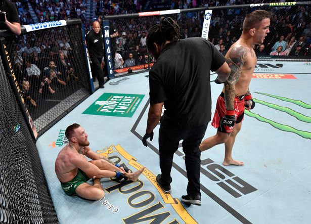 Conor McGregor broke his ankle in the first round against Dustin Poirier ( Image: Zuffa LLC)