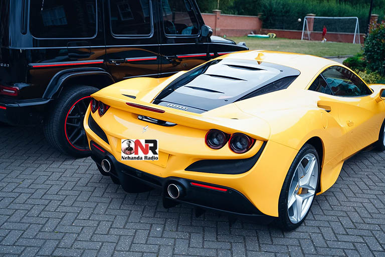 UK based businessman/preacher, Ambassador Uebert Angel has splashed out a jaw-dropping USD$372 000 on a yellow Ferrari F8 Tributo for his wife of 21 years, Beverly Angel.