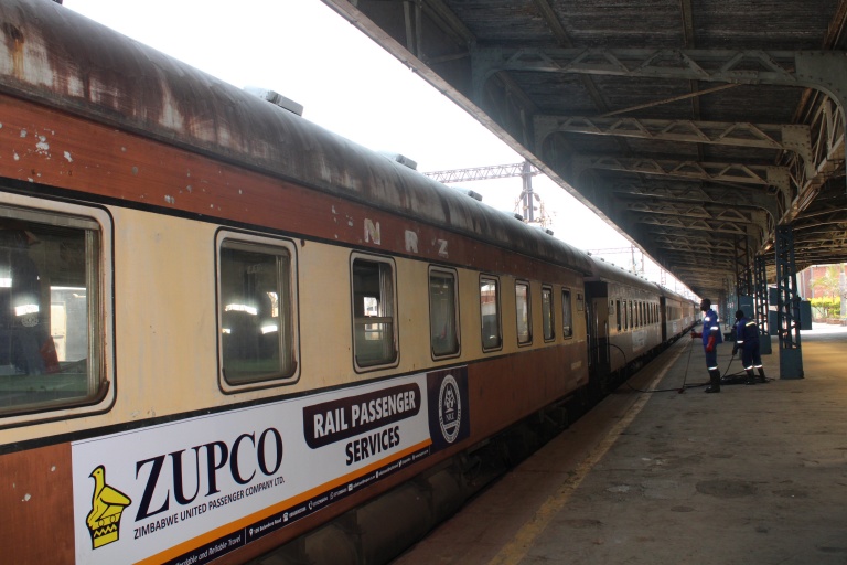The National Railways of Zimbabwe (NRZ) - Zupco commuter train service launched by Minister of Local Government and Public Works Hon. July Moyo at Harare Station.