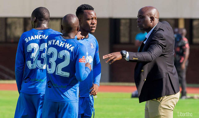 Tonderai Ndiraya gives instructions to his players on the touchline