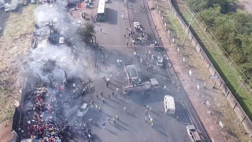 The fuel tanker caused a massive explosion which rocked Freetown on Friday night