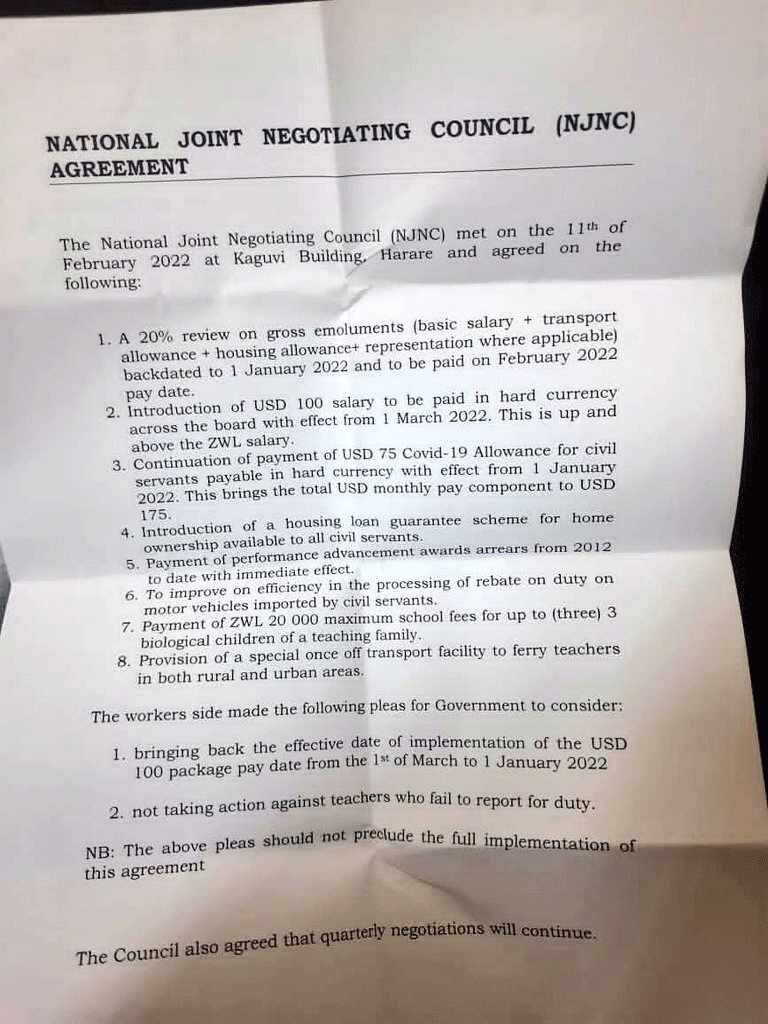 National Joint Negotiating Council (NJNC) statement
