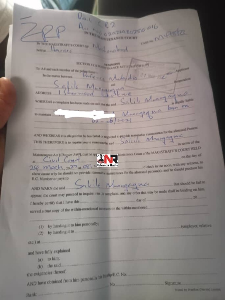 A Kwekwe man, Sakile Mnangagwa, who persistently claims to be President Emmerson Mnangagwa’s son, has been dragged to court by his ex-wife over child maintenance, Nehanda Radio can exclusively reveal.