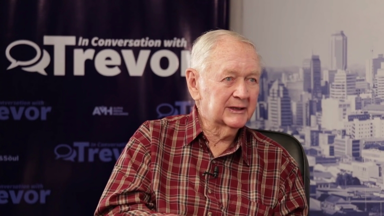 Former opposition MDC MP and economist Eddie Cross during an appearance on "In Conversation with Trevor"