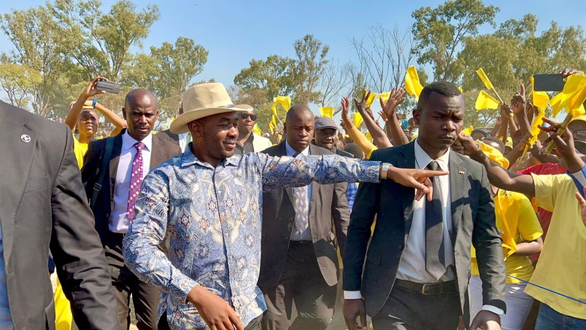 Nelson Chamisa at a thank you rally at Mucheke Stadium in Masvingo (14 August 2022)