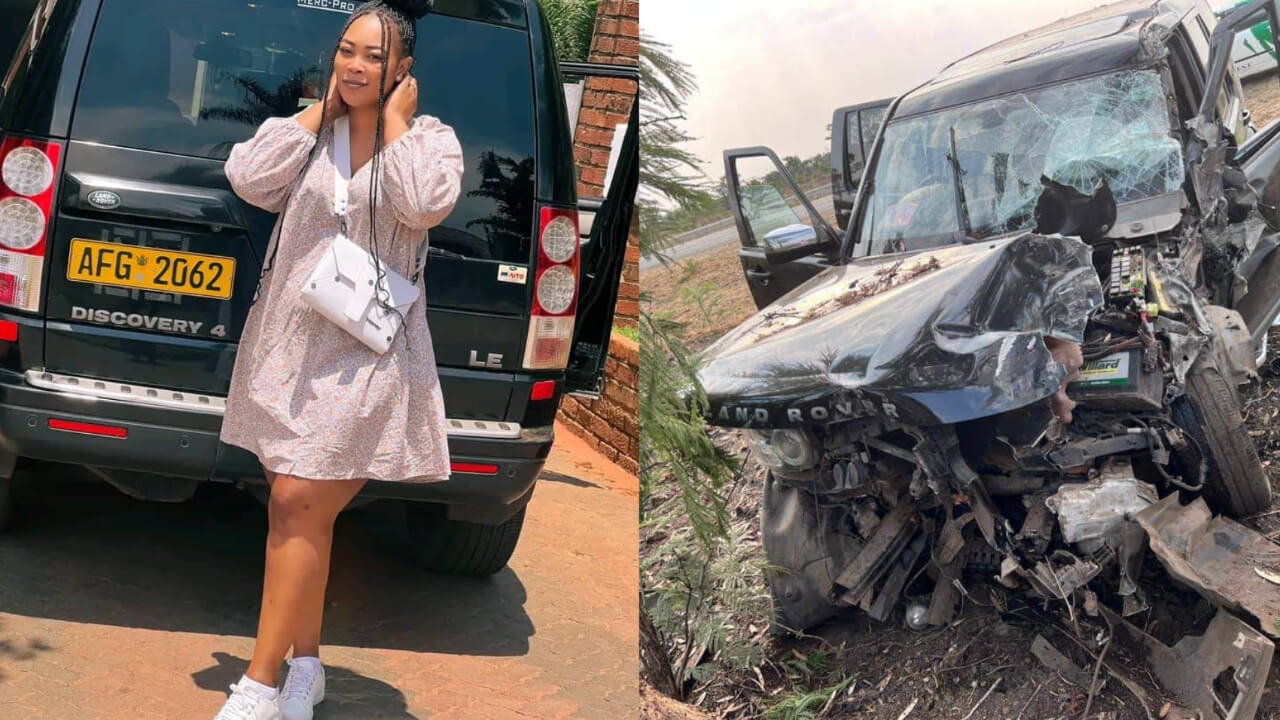 Comedienne, actor and socialite Tyra Chikocho, popularly known as Madam Boss, missed death by a whisker on Saturday after a near fatal car accident and is now said to be recovering at Parirenyatwa Hospital in Harare.