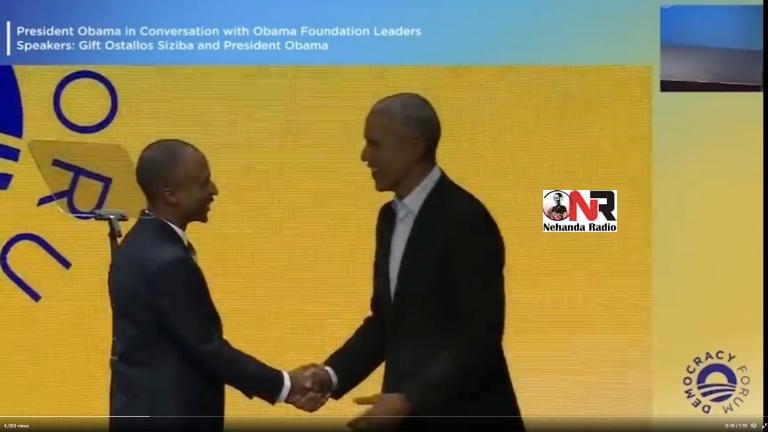 Opposition Citizens Coalition for Change (CCC) National Deputy spokesperson Gift "Ostallos" Siziba on Thursday afternoon introduced former United States President Barack Obama at the Democracy Forum in New York.