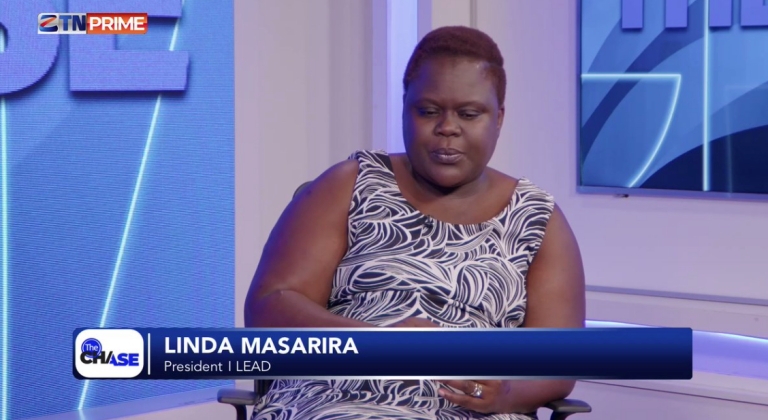 Opposition Labour, Economists and African Democrats (LEAD) party leader Linda Masarira appearing on ZTN Prime