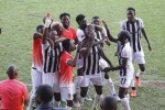 Bosso finally beat FC Platinum 2-1 to break nine year winless streak Highlanders defender Peter Muduhwa celebrates with his teammates after scoring a header against FC Platinum (Picture via The Chronicle)