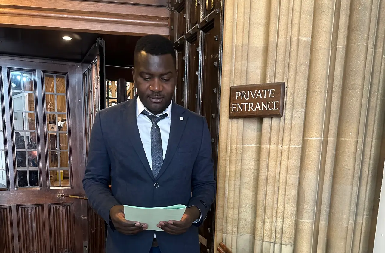 Pro-democracy activist Makomborero Haruzivishe this week took protests to the United Kingdom (UK) demanding that the Zimbabwean authorities release opposition MP Job Sikhala
