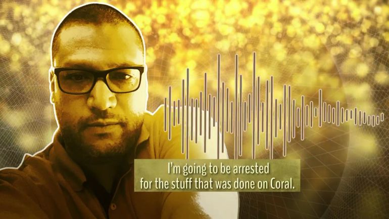 In an audio conversation obtained by Al Jazeera Mohamed Khan talks about getting arrested for his involvement with Coral General Trading [Al Jazeera]