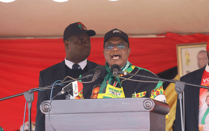 Vice President Constantino Chiwenga addressing a rally in Mbare, Harare (Picture via NewsDay)