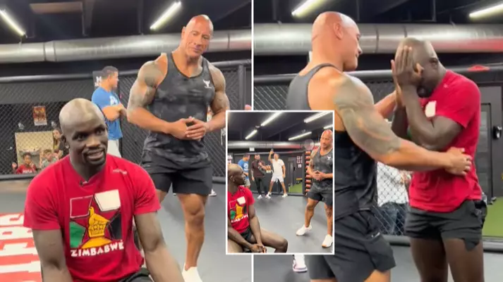 The Rock surprises UFC fighter Themba Gorimbo after first win, his reaction is so wholesome (Featured Image Credit: TikTok / The Rock)