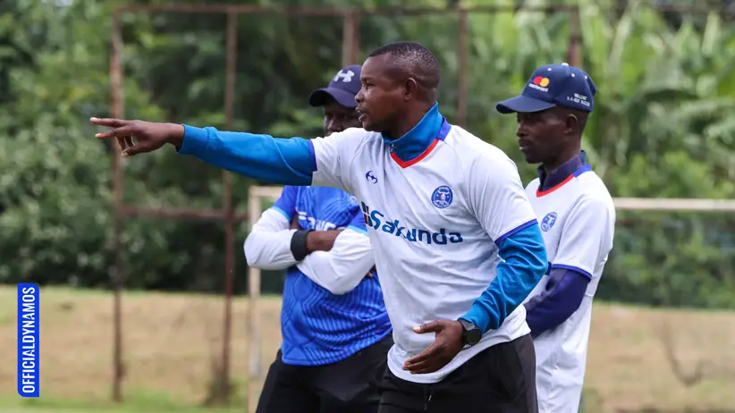 Genesis Mangombe (centre) who was the first assistant to Herbert Maruwa who was fired by the club. (Picture via Dynamos FC)