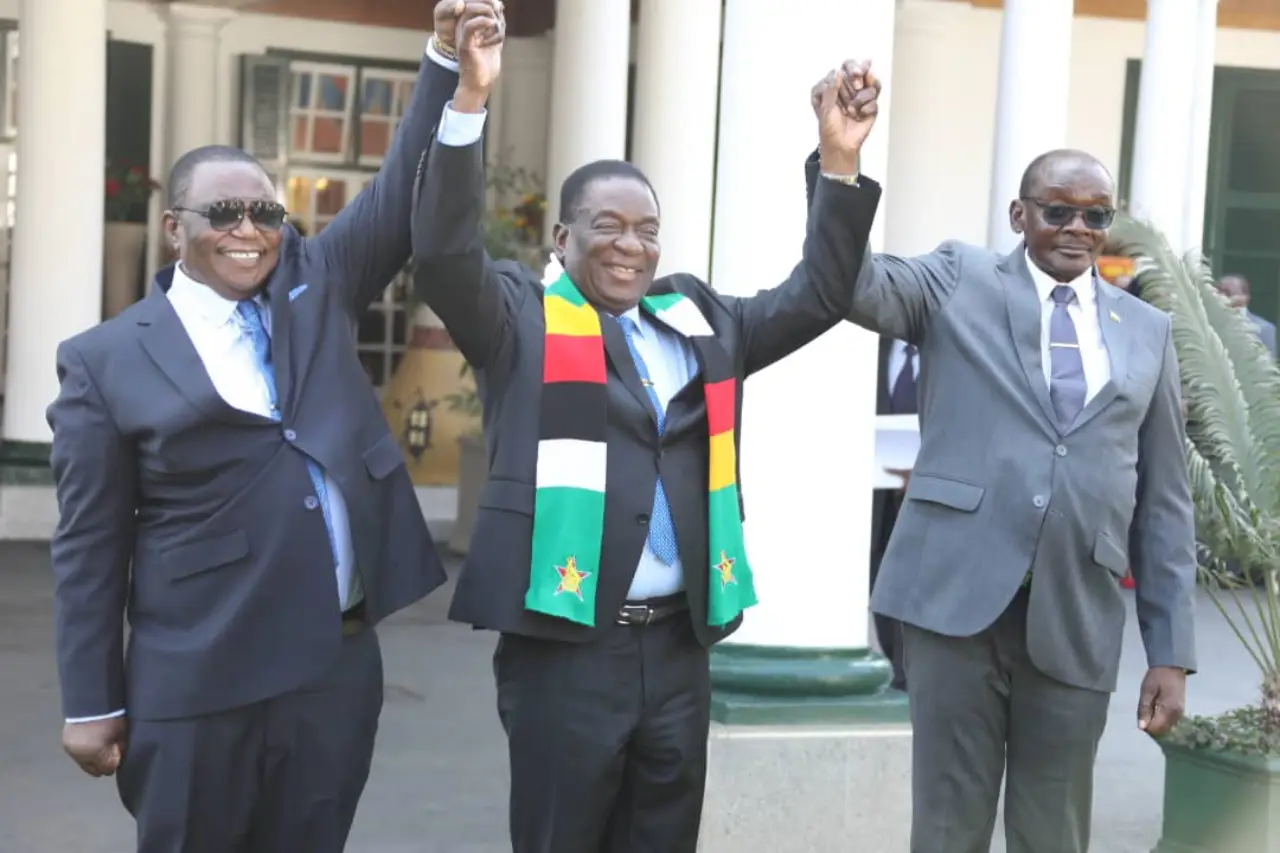 President Emmerson Mnangagwa presided over the swearing in of Vice President Constantino Chiwenga and Vice President Kembo Mohadi at State House in Harare.
